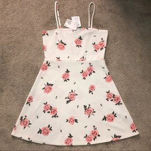 H&M white/roses short dress